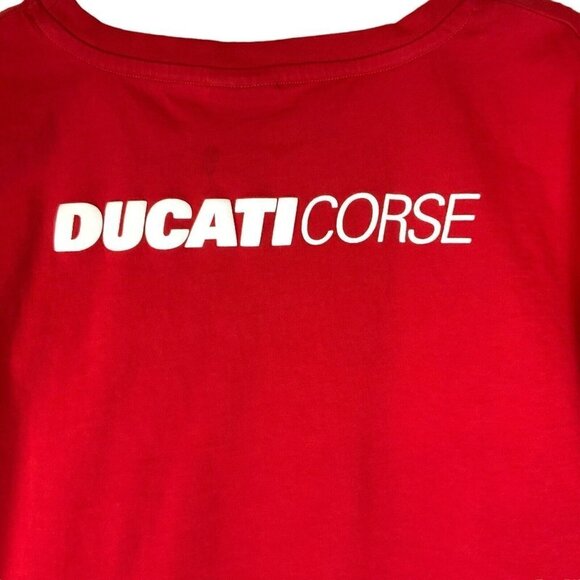 Ducati Corse T-shirt Size 2XL Red Embroidered Patch Emblem Double Sided - Picture 4 of 6